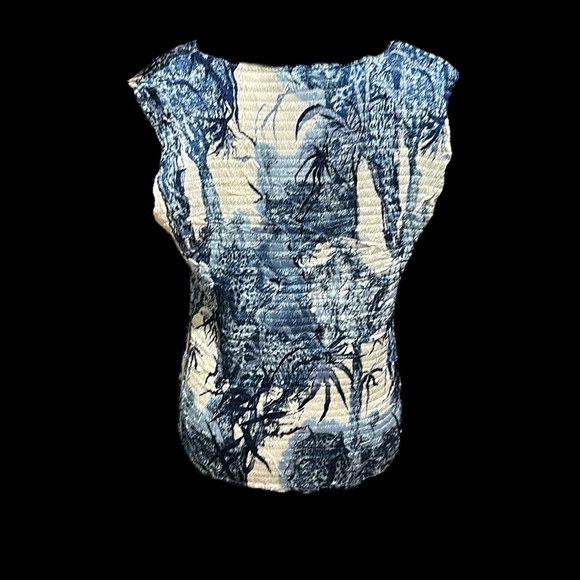 GUC Alberto Makali size large safari print 2 piece crinkle top - Picture 5 of 13